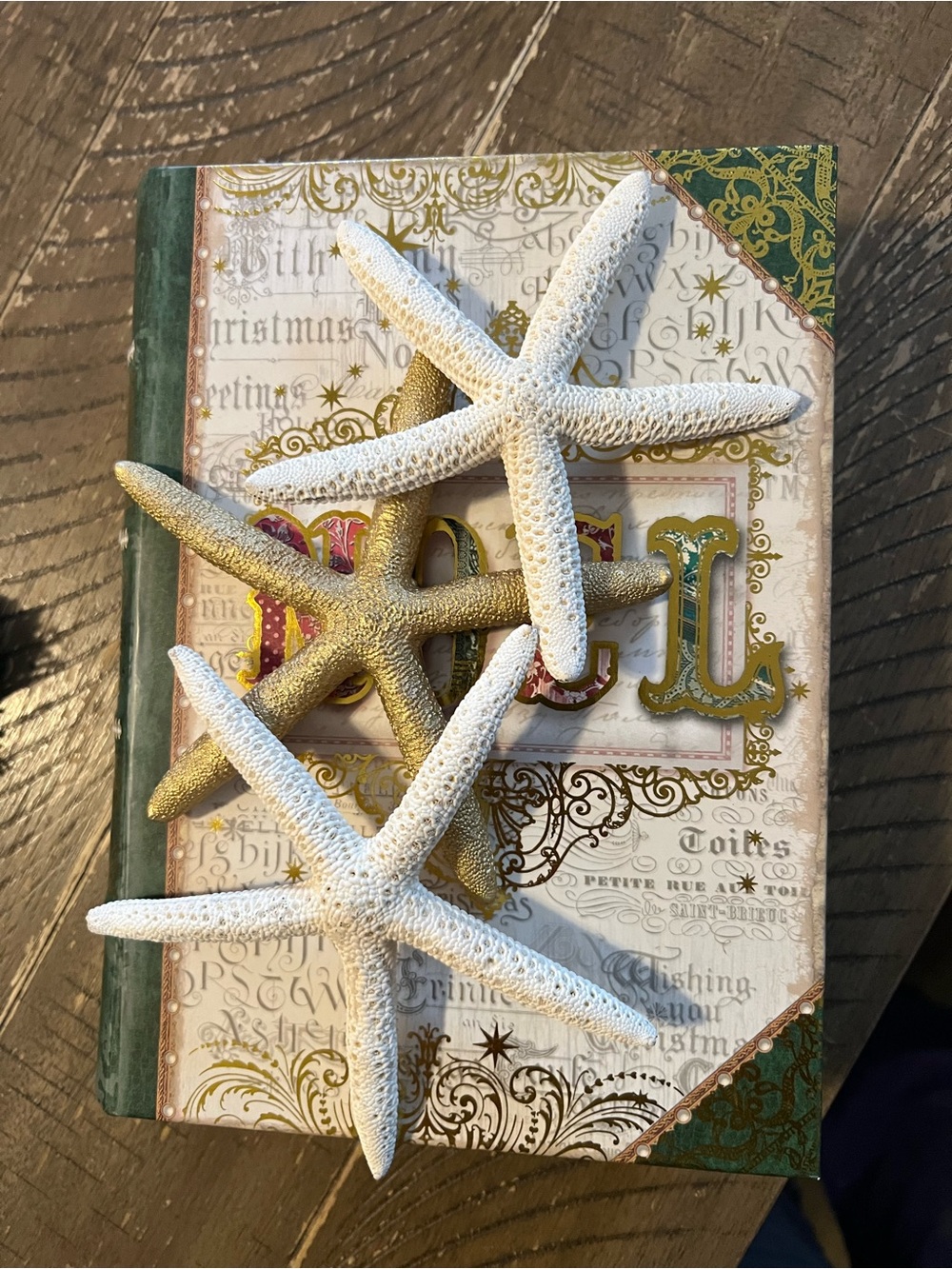 Decorative Starfish Trio - White & Gold Coastal Accents